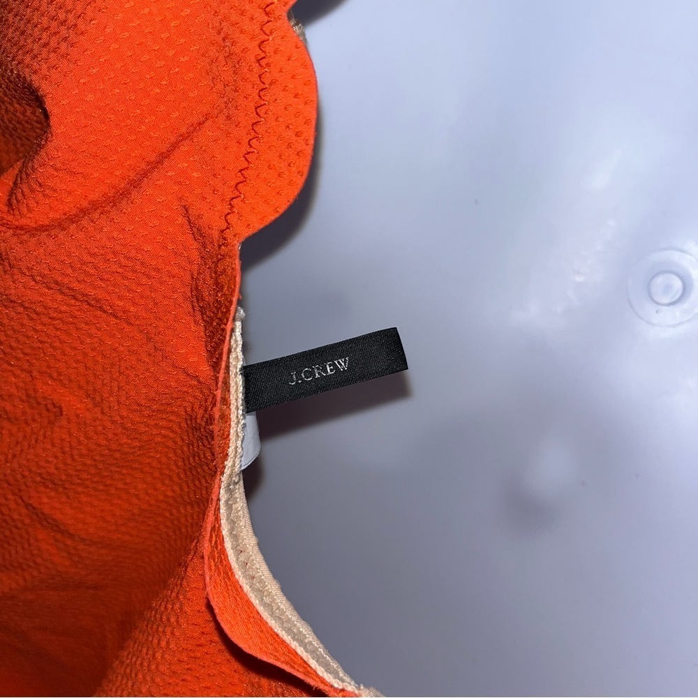 j. Crew red orange rush tank swimsuit bathing suit one piece 16 scalloped detail - Picture 6 of 7
